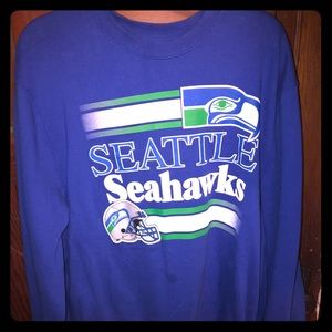 Vintage Themed Seattle Seahawks pull over sweater